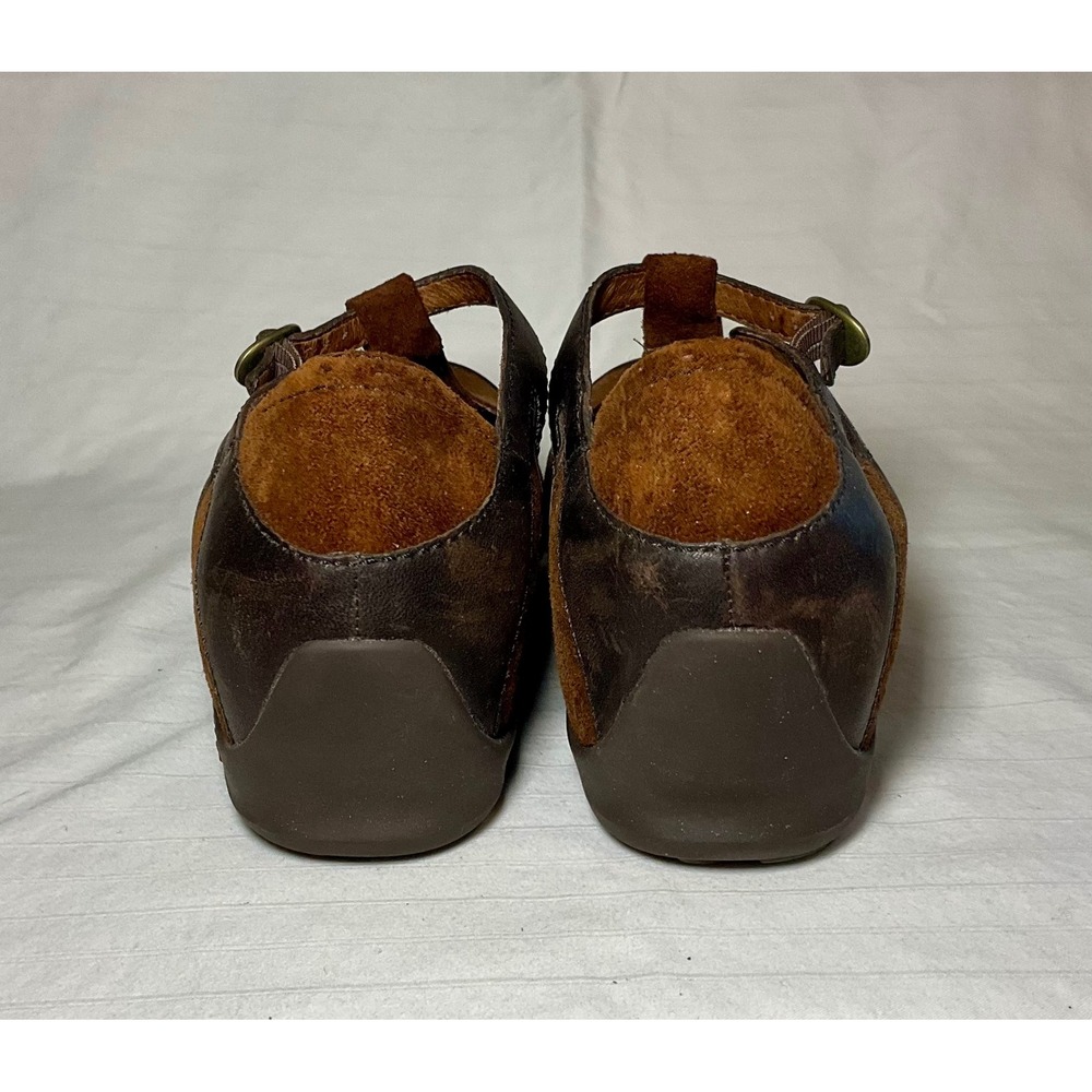 Womens Merrell Mary Jane Wedge Shoes Suede Leather Brown Size 8 - Picture 3 of 7